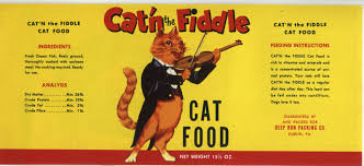 Vintage Can Label Cat Food 1950s Cat Food Pet Advertising Food Labels