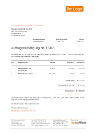 Beispiel schriftliche kündigung versicherung per brief oder fax. Vorlage Fur Auftragsbestatigung Zum Kostenlosen Download