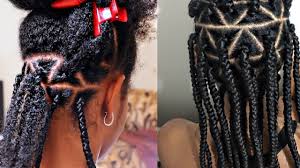 This hairstyle is so mesmerizing. How To Do Perfect Triangle Box Braids Rubberband Method Youtube