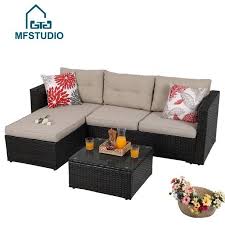 29.5 x 29.5 x 25sofa. Mf Studio 3 Piece Outdoor Sectional Rattan Sofa Wicker Patio Furniture Set Beige Walmart Com Wicker Patio Furniture Set Wicker Patio Furniture Sectional Patio Furniture