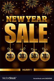 New Year Sale Near Me New Year Sale Banner With Fireworks Royalty Free Vector