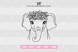 Download Elephant With Flower Crown Svg 875422 Cut Files Design Bundles