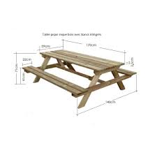 table de jardin en bois avec banc integre table de jardin bois table de jardin jardins en bois