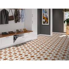 These moroccan tiles form a wonderful base for moroccan themed rooms. Scintilla Paprika Orange Star Pattern 45cm X 45cm Wall Floor Tile