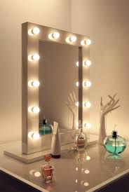 Anastasia White High Gloss Mirror Medium Light Up Wall Mirror Dressing Room Mirror Mirror With Lights