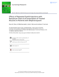 Pdf Effects Of Repeated Eyelid Injections With Botulinum