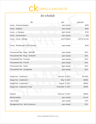 Fee Schedule For Interior Designers Capella Kincheloe