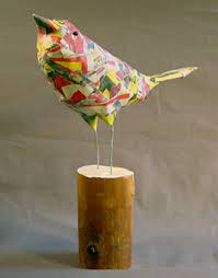 Pin By Vichu Nair On Paperecycle Paper Birds Paper Mache Crafts Paper Mache Sculpture