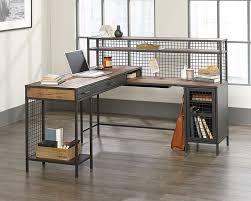Insma l shaped desk with monitor stand corner desk computer desk gaming desk for home office, brown. Boulevard Cafe L Shaped Desk In Vintage Oak Sauder 420650