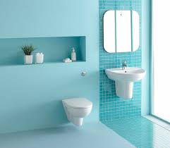 Glass panel allows you to witness the shower's beauty. Beautiful Blue Bathrooms To Try At Home
