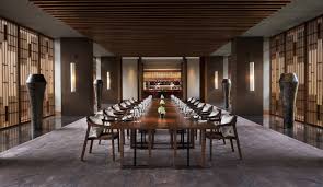 Dining room, steak & seafood grill restaurant, is designed to awaken all the senses. Hyatt Group Park Hyatt Sanya Hotel Interiors Hotel Suite Luxury Resort Interior Design