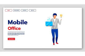 Mobile Office Landing Page By Bsdgraphic On Creativemarket In 2020 Landing Page Mobile Office Homepage Layout