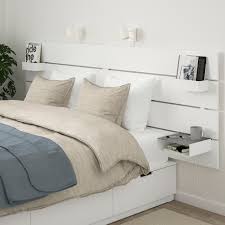 Nordli Bed Frame W Storage And Headboard White Ikea Indonesia