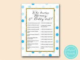 Who Knows Mommy And Daddy Best Game Printable Boy Baby Etsy Printable Baby Shower Games Baby Shower Candy Baby Shower