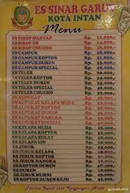 Seperti salah satunya yang ada pada perputaran harga jual telur yang memang memiliki perubahan cepat di setiap. Selalu Diperbarui Menu Es Teler Sinar Garut Kota Intan Kelapa Gading