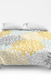This fabulous collection showcases aqua, pink, green, and even some gray. Floral Pattern Yellow Pale Aqua Blue And Gray Comforters By Megan Morris Grey Comforter Comforters Bed Spreads