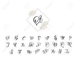 Free printable cursive writing worksheets teach how to write in cursive handwriting. Handwritten Heart Calligraphy Monogram Alphabet Valentine Cursive Royalty Free Cliparts Vectors And Stock Illustration Image 137237436