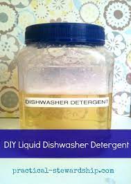 Revised Improved Homemade Three Ingredient Liquid Dishwasher Detergent Practical Stewardship Recipe Homemade Dishwasher Detergent Diy Dishwasher Detergent Dishwasher Detergent