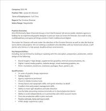 Help job seekers imagine what it might be like to work at your company in this particular role. Art Director Job Description Template 8 Free Word Pdf Format Download Free Premium Templates