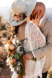 Boho Bride Hat With Flowers For Desert Elopement Boho Wedding Desert Wedding Bride