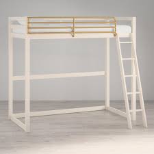 Traditional bunk beds place two sleeping spaces in a vertical orientation to save floor space and provide a fun bedroom setup kids love. Little Seeds Monarch Hill Haven Twin Metal Loft Bed White Gold Bars Walmart Com Walmart Com