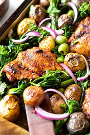 If marinating for any longer than an hour go ahead and let it marinade in the fridge. Healthy Mediterranean Sheet Pan Chicken And Vegetable Dinner Nyssa S Kitchen
