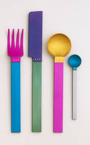 David Tisdale Picnic Flatware 1986 Anodized Aluminium Via Cooper Hewitt Arts De La Table Besteck Produktdesign Et Design