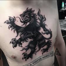 Rampant lion tattoo