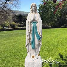 Outdoor garden statues of mary catholic faith. 78 In Painted Marble Our Lady Of Lourdes Statue For Sale Outdoor Garden Church Decor Chs 818 You Fine Sculpture