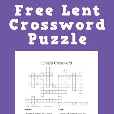 No pencil or eraser required! Free Lent Crossword Puzzle Printable For Kids And Teens