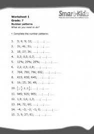grade 7 maths worksheet number patterns smartkids