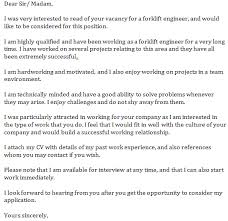 Forklift Cover Letter Sample Cover Letter
