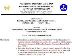 Contoh surat tugas panitia ppdb. Download Sk Ppdb Terbaru 2021 2022 Untuk Sd Smp Sma Maxtrimus