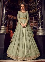 Evening gowns are usually made of luxurious fabrics such as chiffon, velvet, satin, organza, etc. Net Party Wear Floral Anarkali Suits Rs 3830 Piece India Attires Id 16065090788