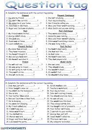 question tags exercise for grade 8
