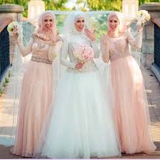 Pink Bridesmaid Dresses Muslim Google Search Muslim Wedding Dresses Princess Wedding Dresses Long Sleeve Bridesmaid Dress