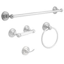 Delta Greenwich 4 Piece Bath Hardware Set In Polished Chrome Gwd63 Pc K4 The Home Depot In 2020 Bath Hardware Polished Chrome Bath Accessories Set