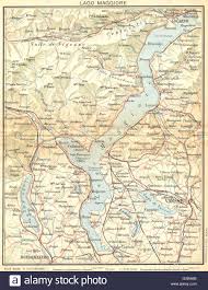 Le sponde a est sono in lombardia, quelle a ovest in piemonte, mentre la parte a nord fa parte della confederazione elvetica. Italien Lago Maggiore 1930 Vintage Karte Stockfotografie Alamy