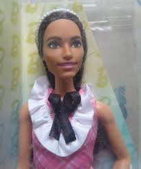 NRFB Poupée doll BARBIE Fashionistas brunette #209 robe rose petit noeud  HJT06