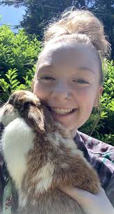 Lost white and brown bunny