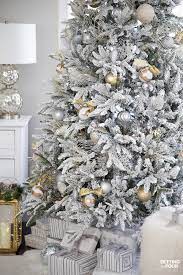 Silver Gold Flocked Christmas Tree Decorations Flocked Christmas Trees Decorated Flocked Christmas Trees Purple Christmas Tree