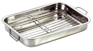 Stainless Steel Roast Pan With Grill Rack And Folding Handles Chef Direct Rectangular Lasagna Pan For Baking Gril Grill Rack Lasagna Pan Drumsticks Oven