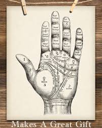 vintage palm reading chart 11x14 unframed art print great gift for fans of the occult supernatural and astrology also makes a great gift under