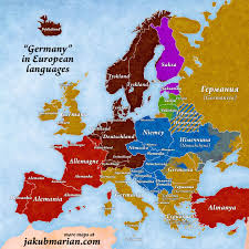 Names Of Germany In European Languages European Map Europe Map European Languages