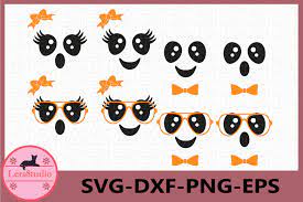Download Cute Faces Svg Cute Ghost Faces Svg Halloween Clipart 818994 Cut Files Design Bundles