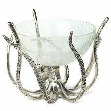 Culinary Concepts Octopus Stand And Crackle Glass Bowl Gift Party Center Piece Fashion Home Garden Homedcor Decorati Crackle Glass Glass Bowl Pottery Mugs