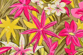 Floral hawaiian fabrics and floral tropical fabric featuring patterns and designs of gorgeously colored tropical florals printed on barkcloth fabrics for thesetropical hawaiian floral fabrics are great for drapery, bedding and upholstery use are available online by the yard at discount prices with. Colorful Tropical Floral Pattern On Fabric Pink And White Flowers Stock Photo Picture And Royalty Free Image Image 43966031