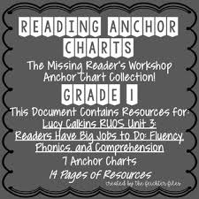 Lucy Calkins Reading Workshop Anchor Charts 1st Grade Ruos Unit 3