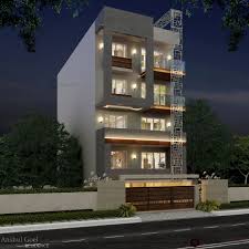 Petit Builder Floors On A Minute Plot Size Of 175 Sq Yds Facade House Architecture Building Design Facade Architecture Design