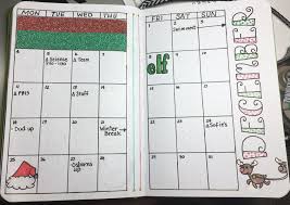 Small Bullet Journal Simple Monthly Layout For December